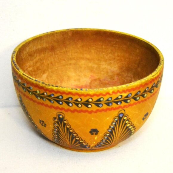 Handcrafted Wooden Mortar and Pestle Set - Brown and Yellow - Picture 2 of 8